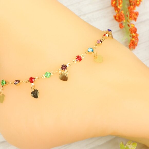 "Handmade Anklet – Elegant & Delicate Jewelry for Women | UNVRC1184 - Picture 4 of 10
